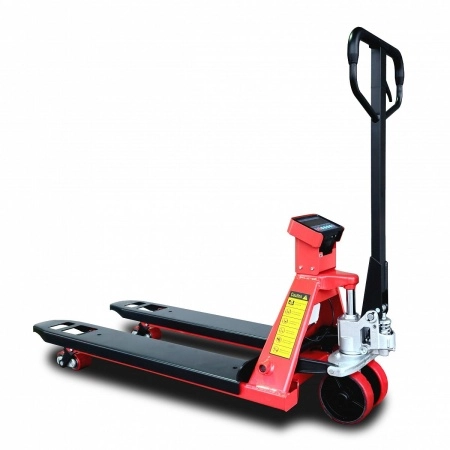 фото ручная гидравлическая тележка с весами oxlift ox25-scale-6x 2500 кг